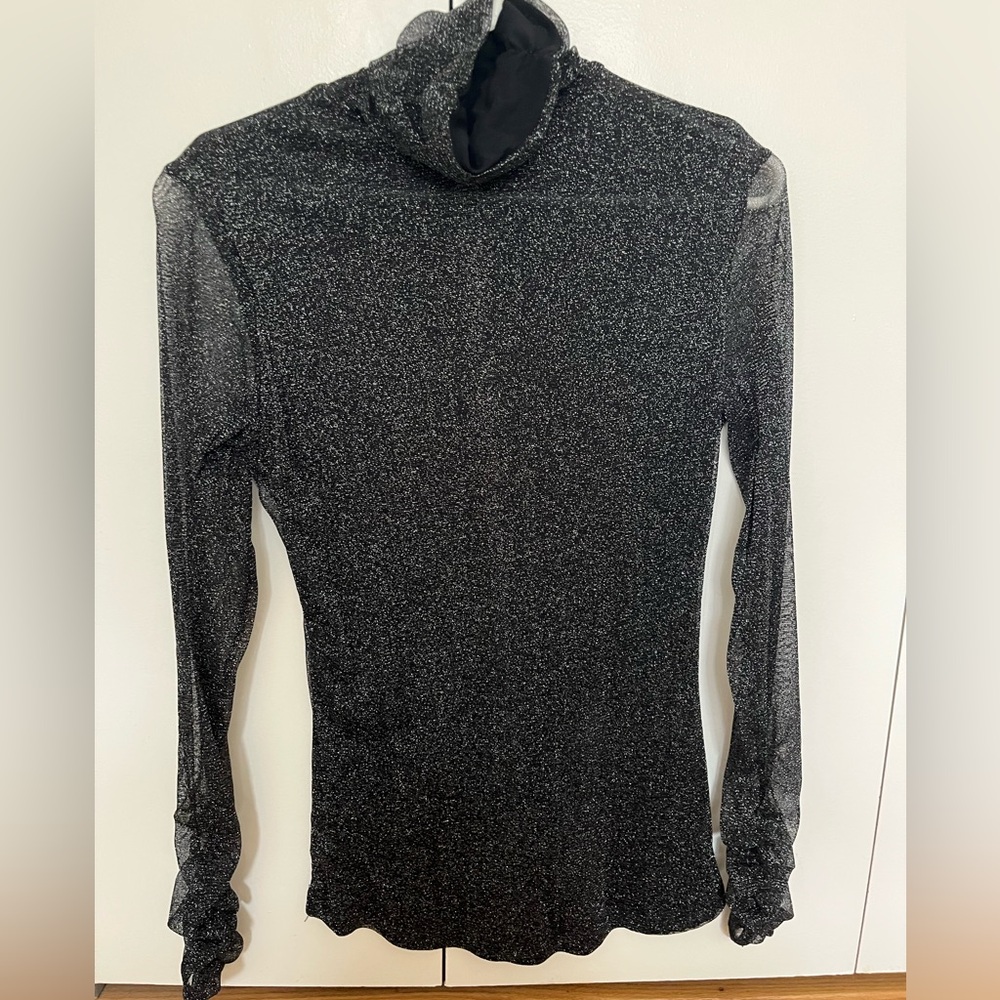 NWOT! Sparkly Black Long Sleeve Top - Picture 1 of 3